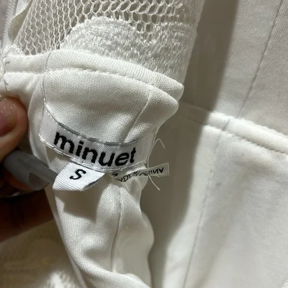 Minuet White Sequin Dress Size S Floral Pattern Sleeveless Prom Formal Wedding - Picture 9 of 12